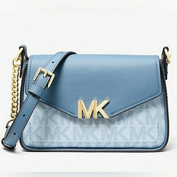 NWT! SET! Michael Kors Sylvia Signature Crossbody Purse & Card Coin Key Holder - Picture 3 of 8
